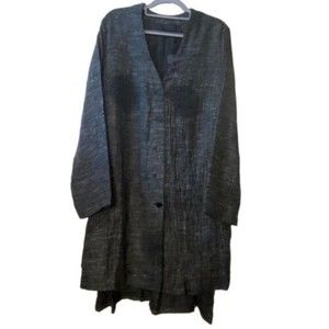 👚Q‎ NEEL Nordic Design Button Up Long Sleeve Shirt Tunic | Gray | New | Size 12